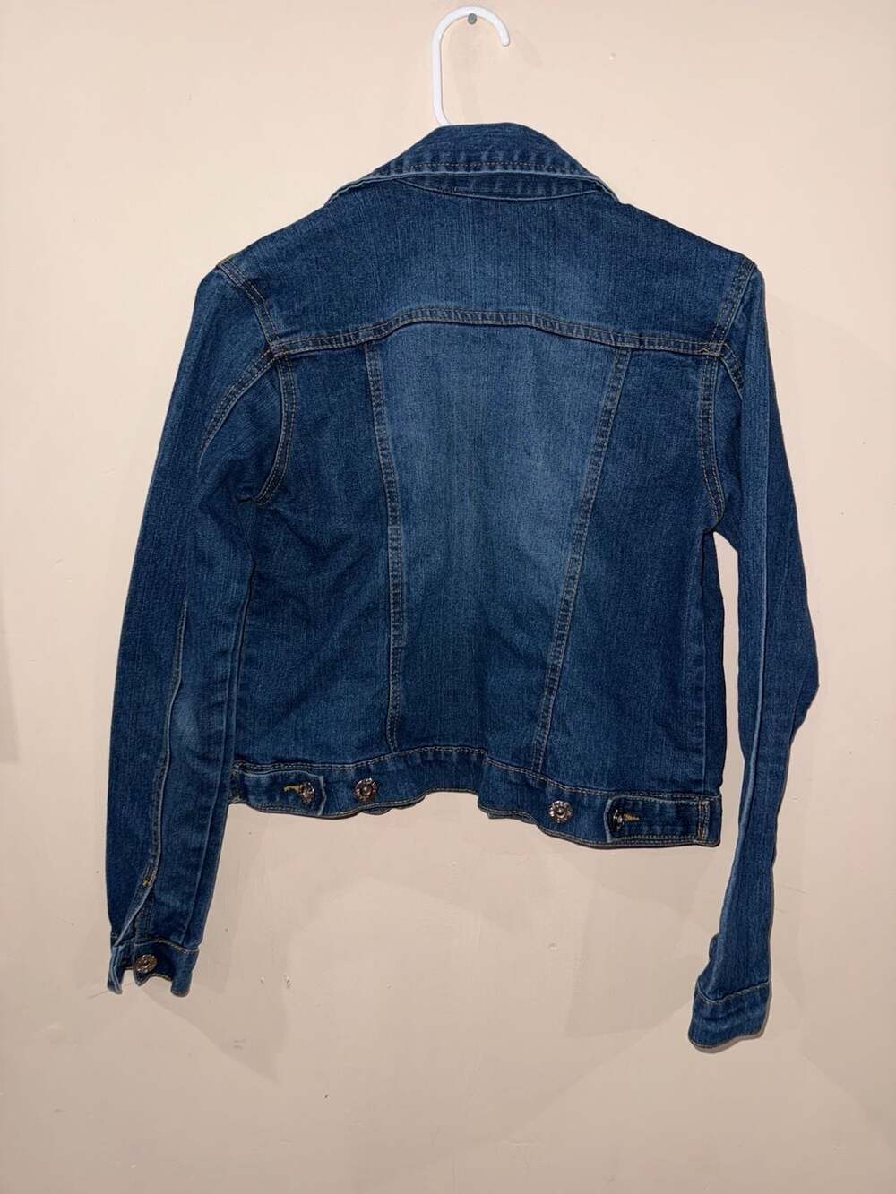 NoFuze Denim Jacket Size S Blue Cotton Stretch Button Up